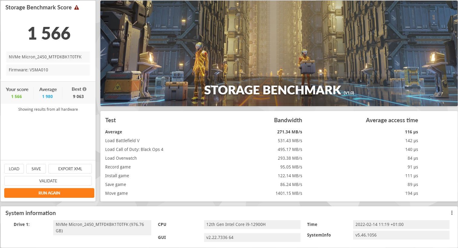 ASUS ROG Flow Z13 - 3DMArk Storage