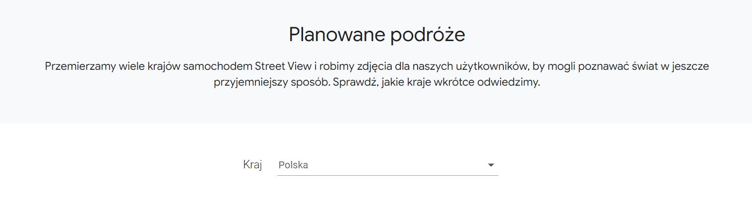 Planowane podróże Map Google