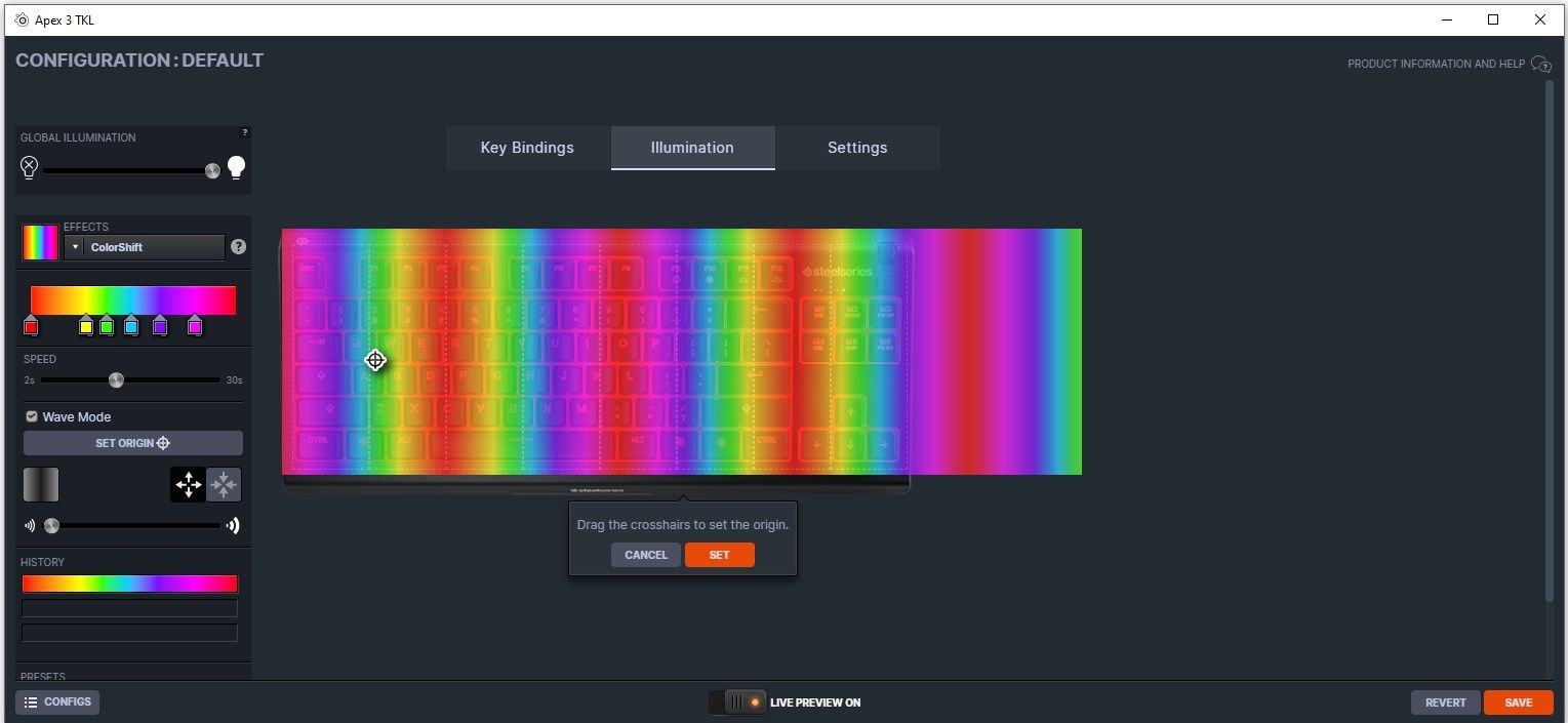 Steelseries Apex 3 TKL - konfiguracja podświetlenia