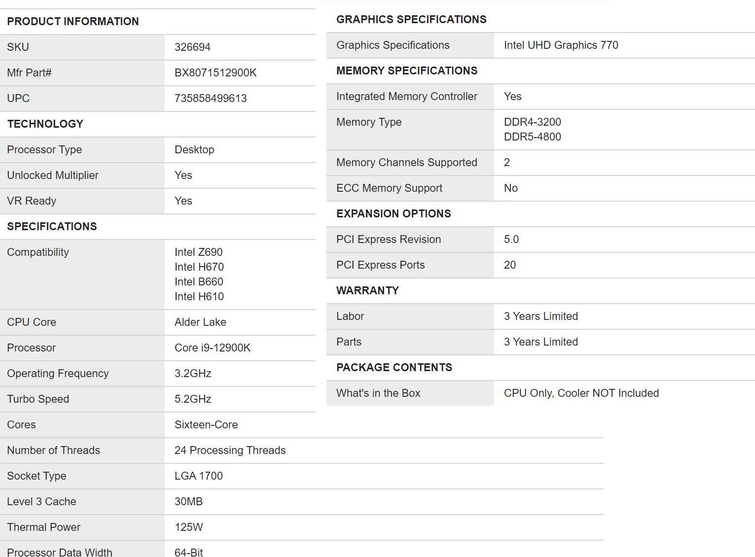 Intel Core i9-12900K