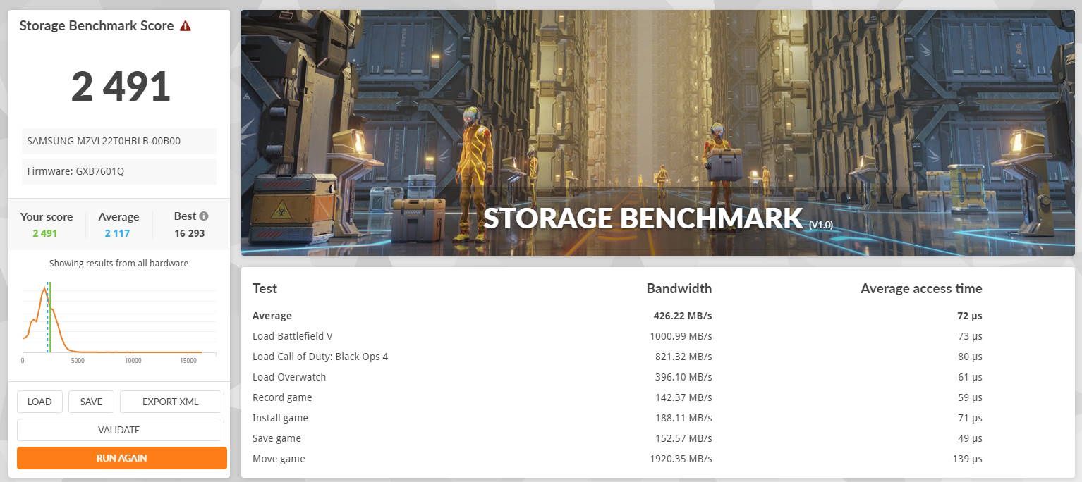 MSI Raider GE78 HX 13V - 3DMark Storage
