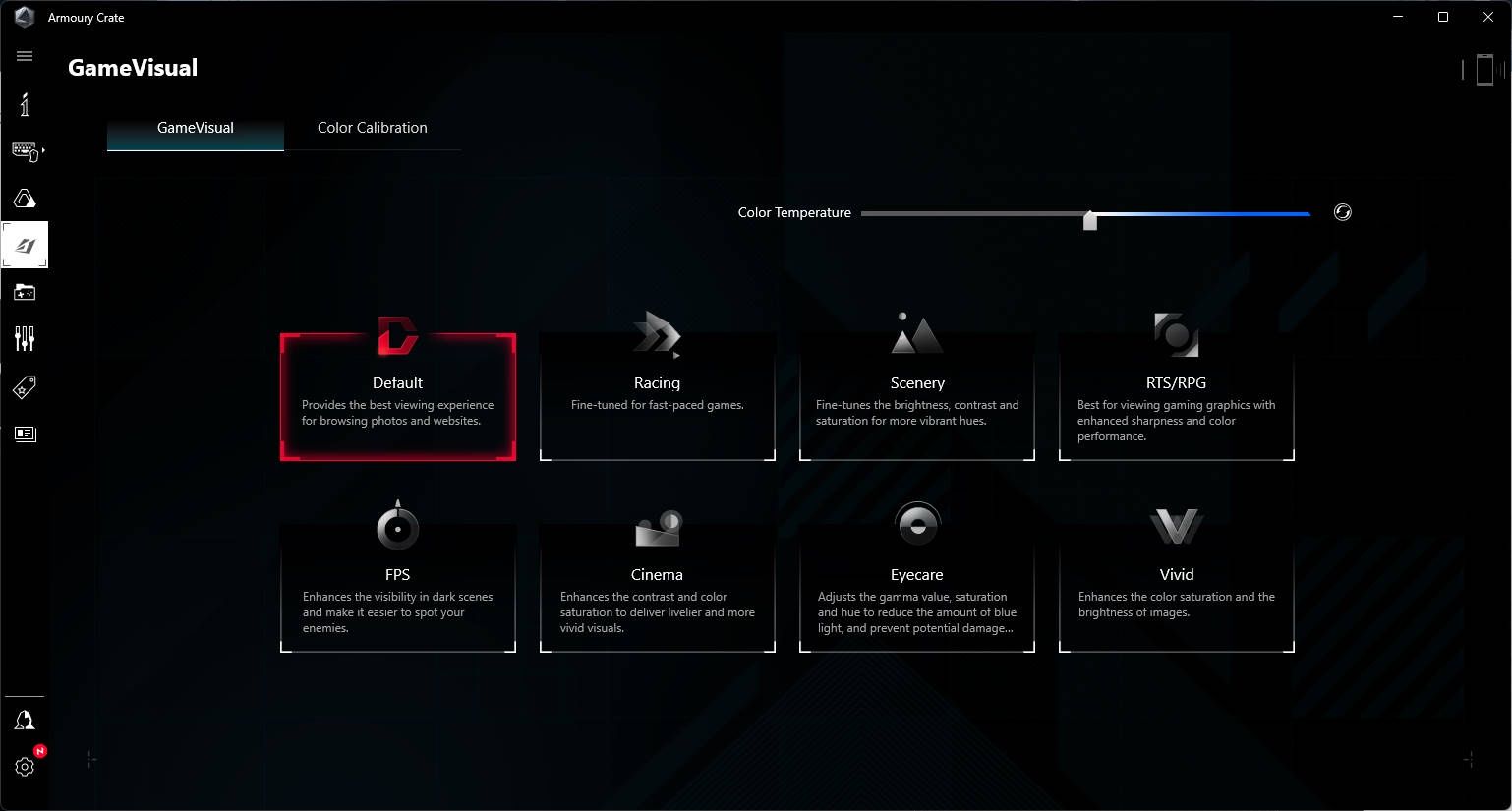 ASUS ROG Zephyrus Duo 16 - profile obrazu