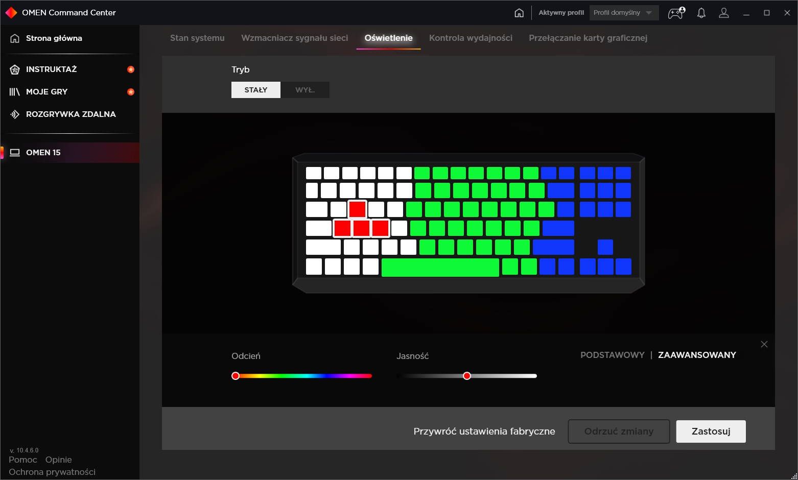 OMEN 15 (Starmade) - Omen Comand Control - sterowanie RGB