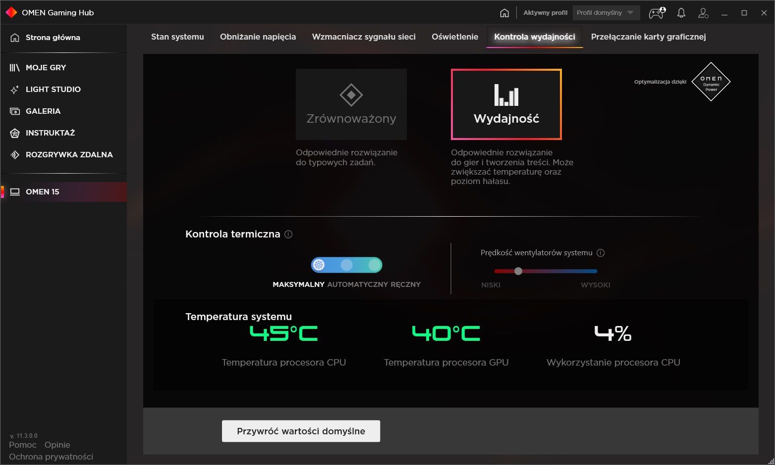 OMEN Gaming Hub - profile