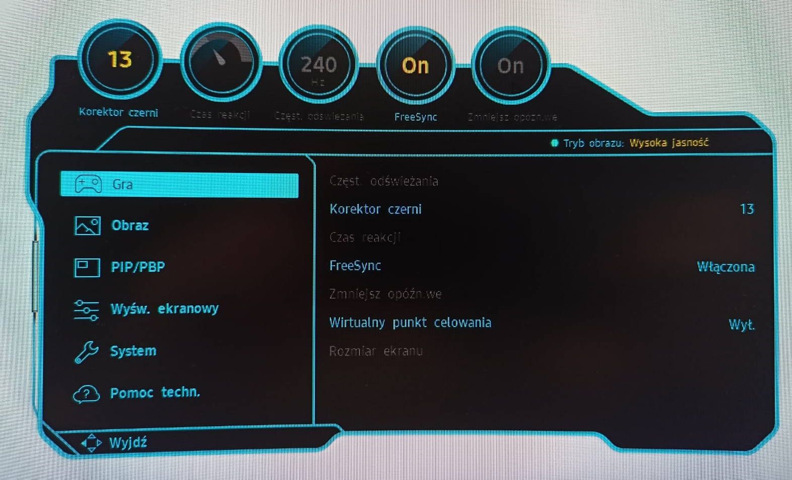 Samsung Osyssey G7 - OSD