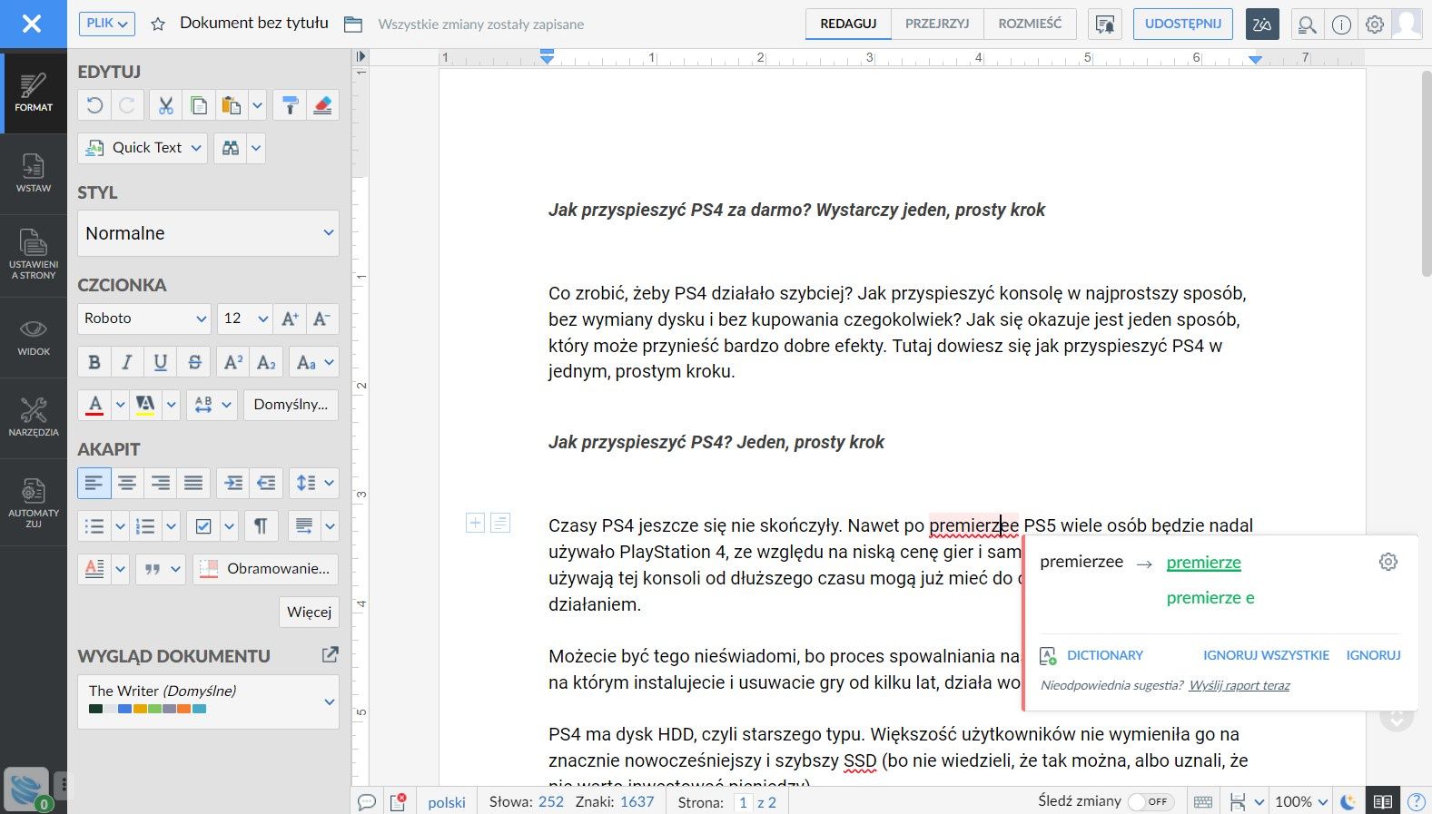 Zoho Writer