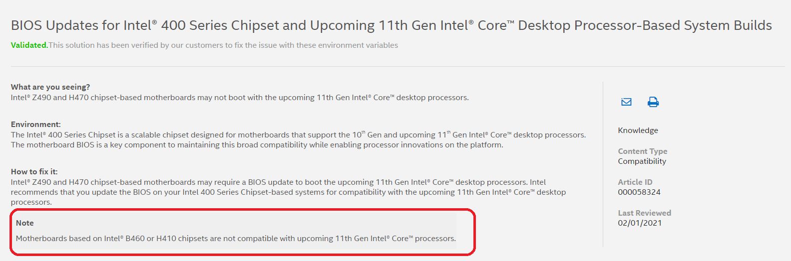 Intel Core 11. gen - kompatybilność płyt głównych