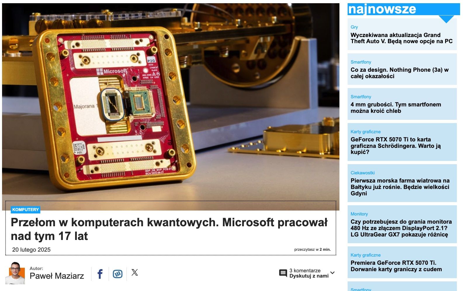 Przełom w komputerach kwantowych