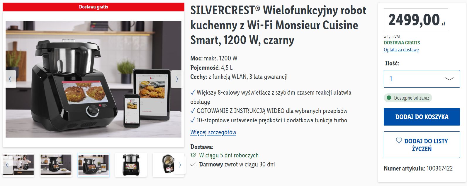 Monsieur Cuisine Smart 1200 W