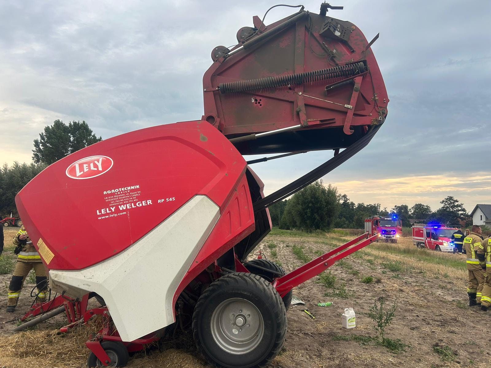 Pożar maszyny rolniczej 