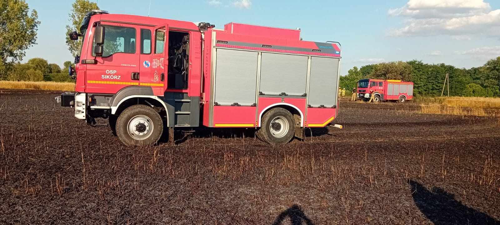 Pożar zboża na pniu w Kobiernikach