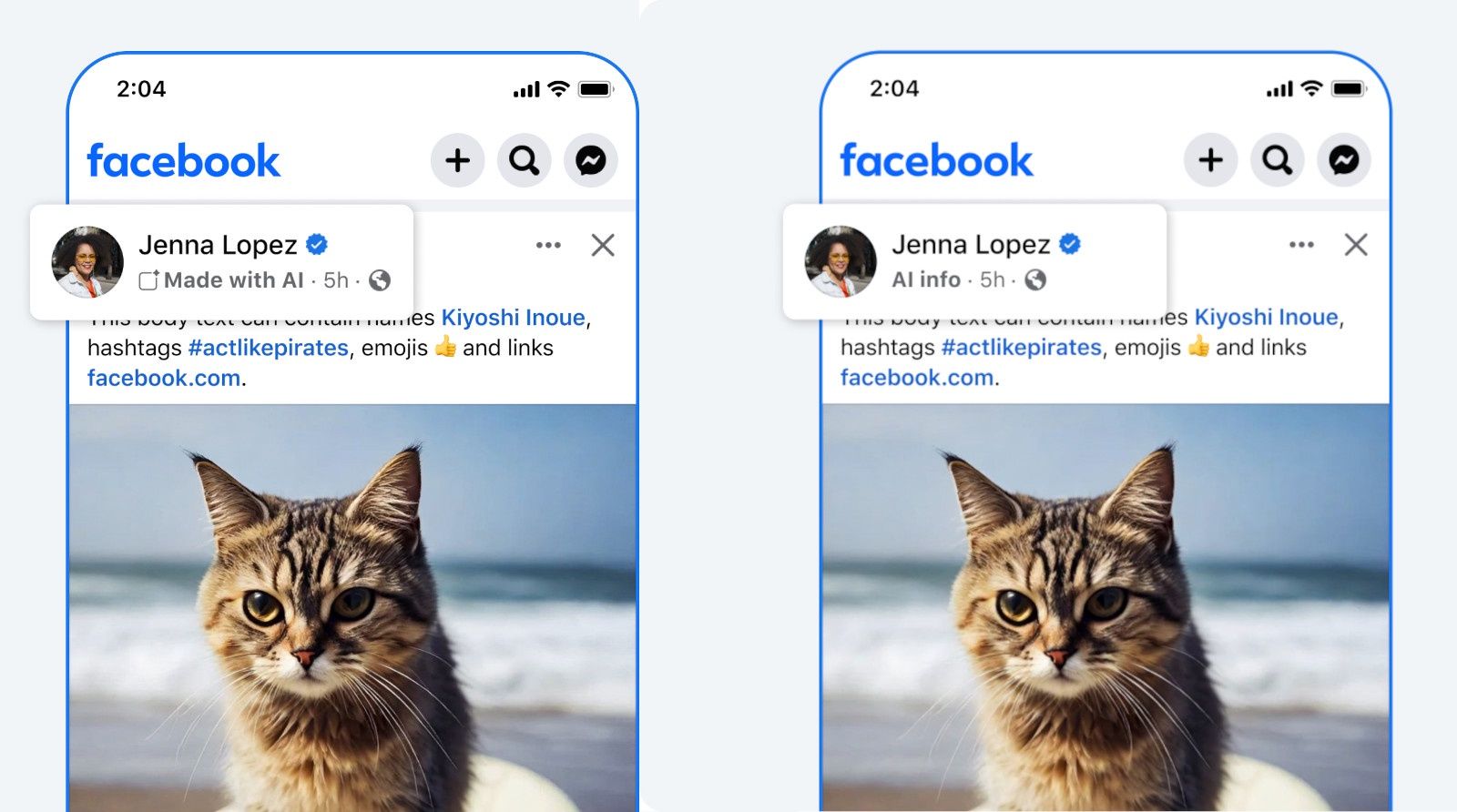 Facebook - nowa plakietka AI