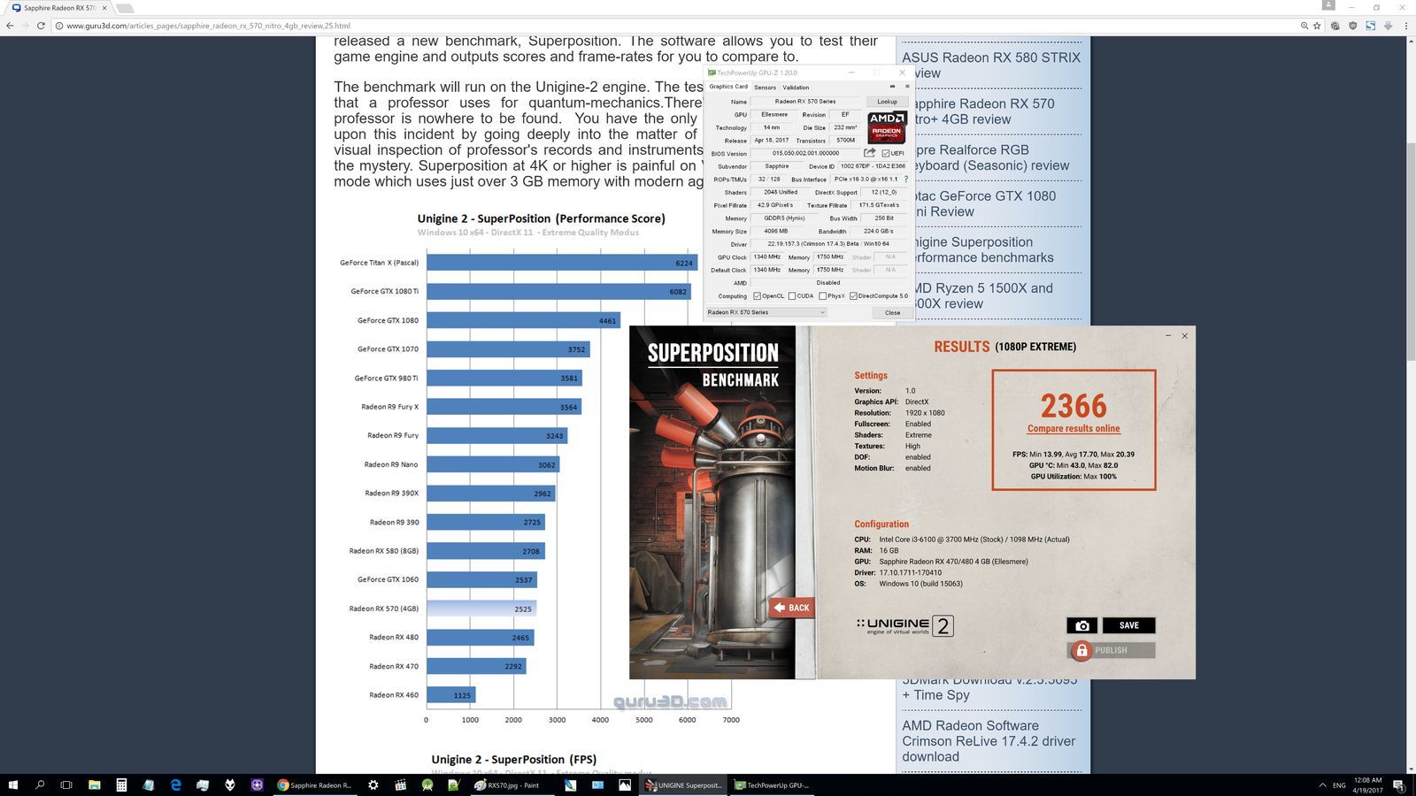 Sapphire Radeon RX 470 zmodyfikowany do RX 570 - wydajność