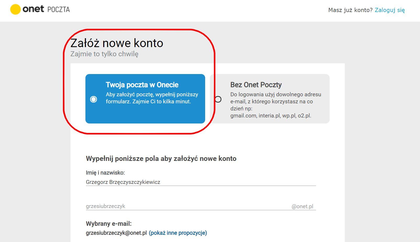 Jak założyć pocztę Onet - część 1