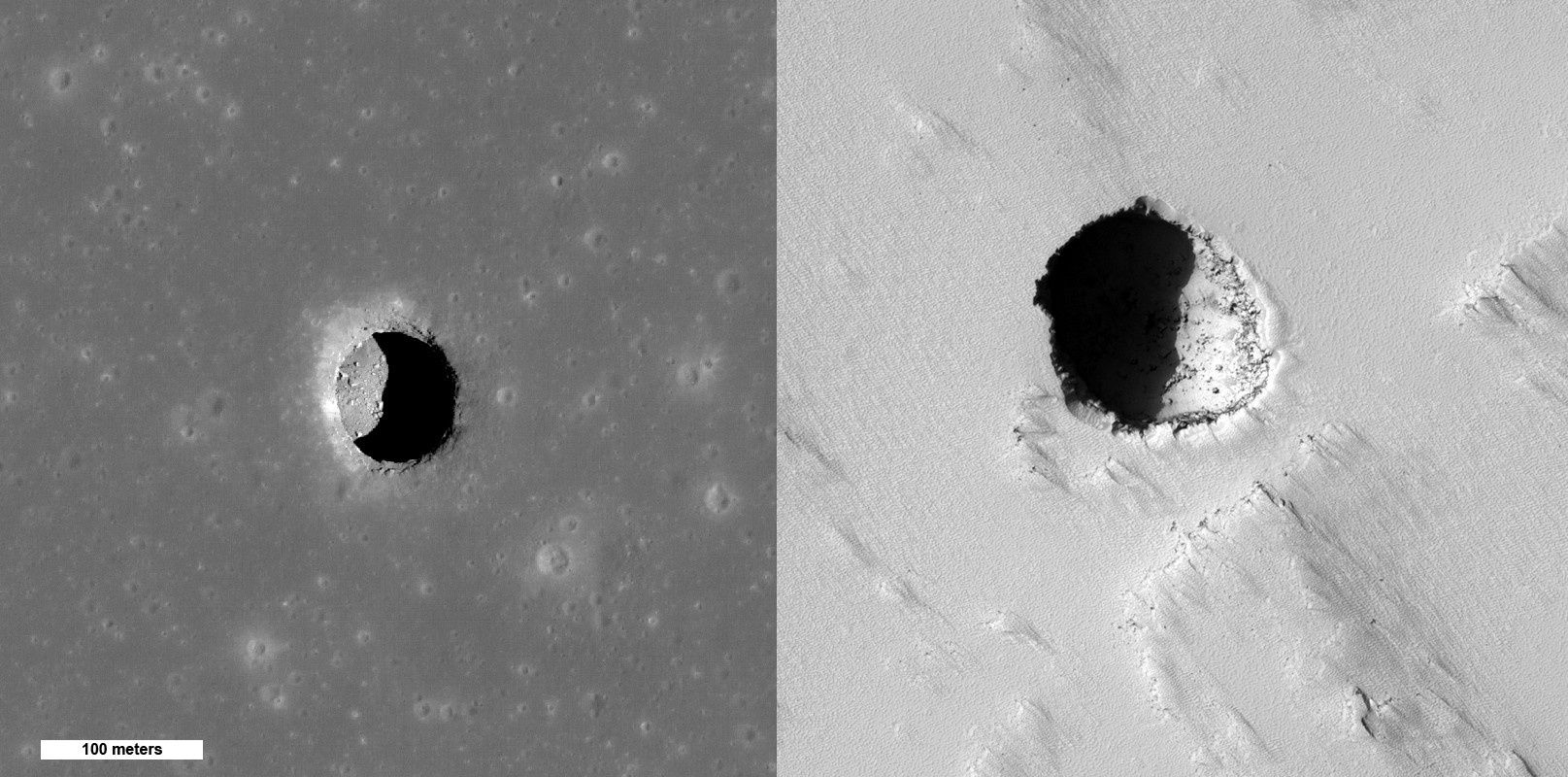 Jaskinia lawowa Księżyc i Mars