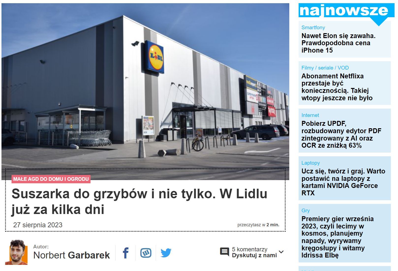 Lidl i suszarka do grzybów