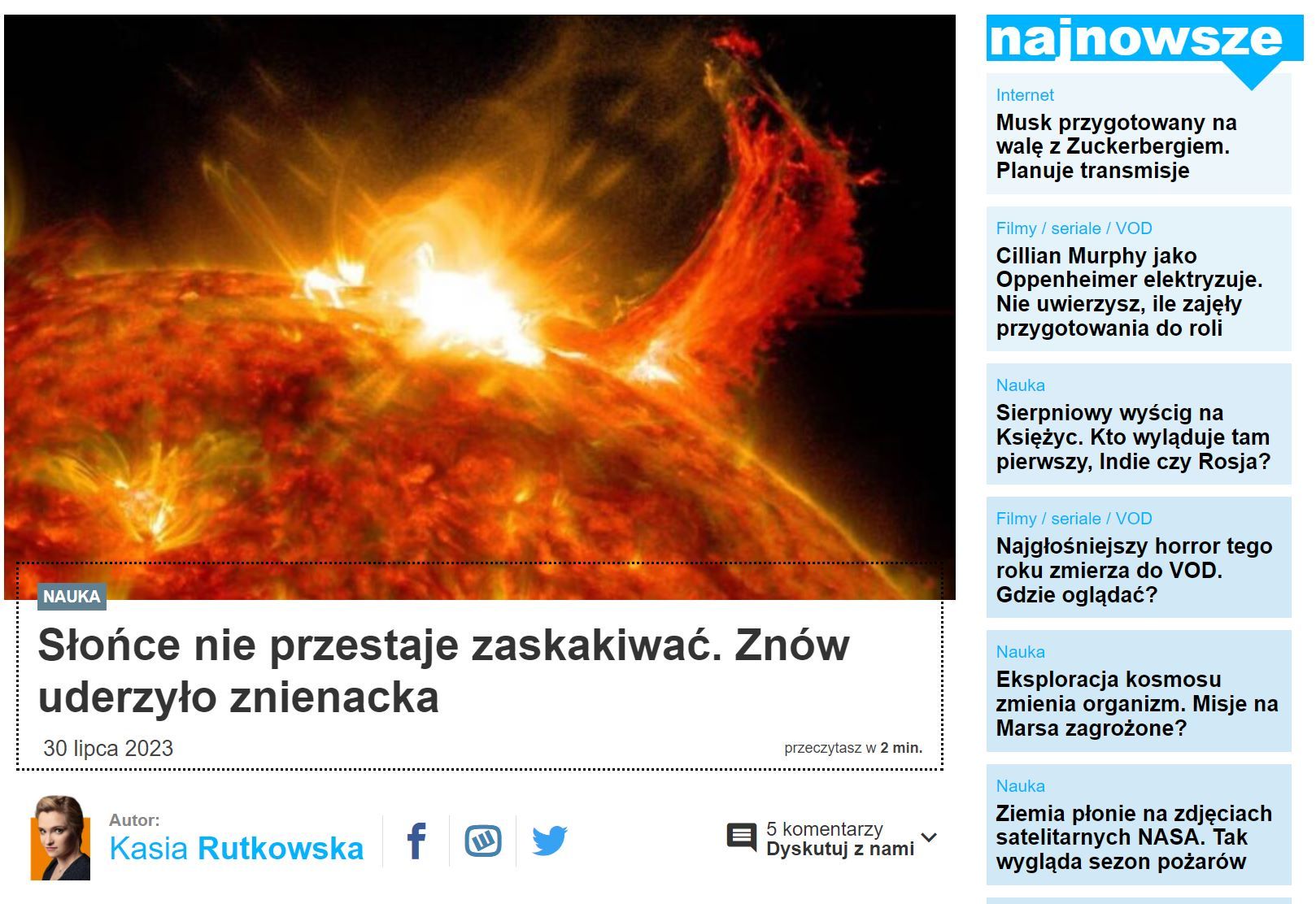 Słońce znowu to zrobiło