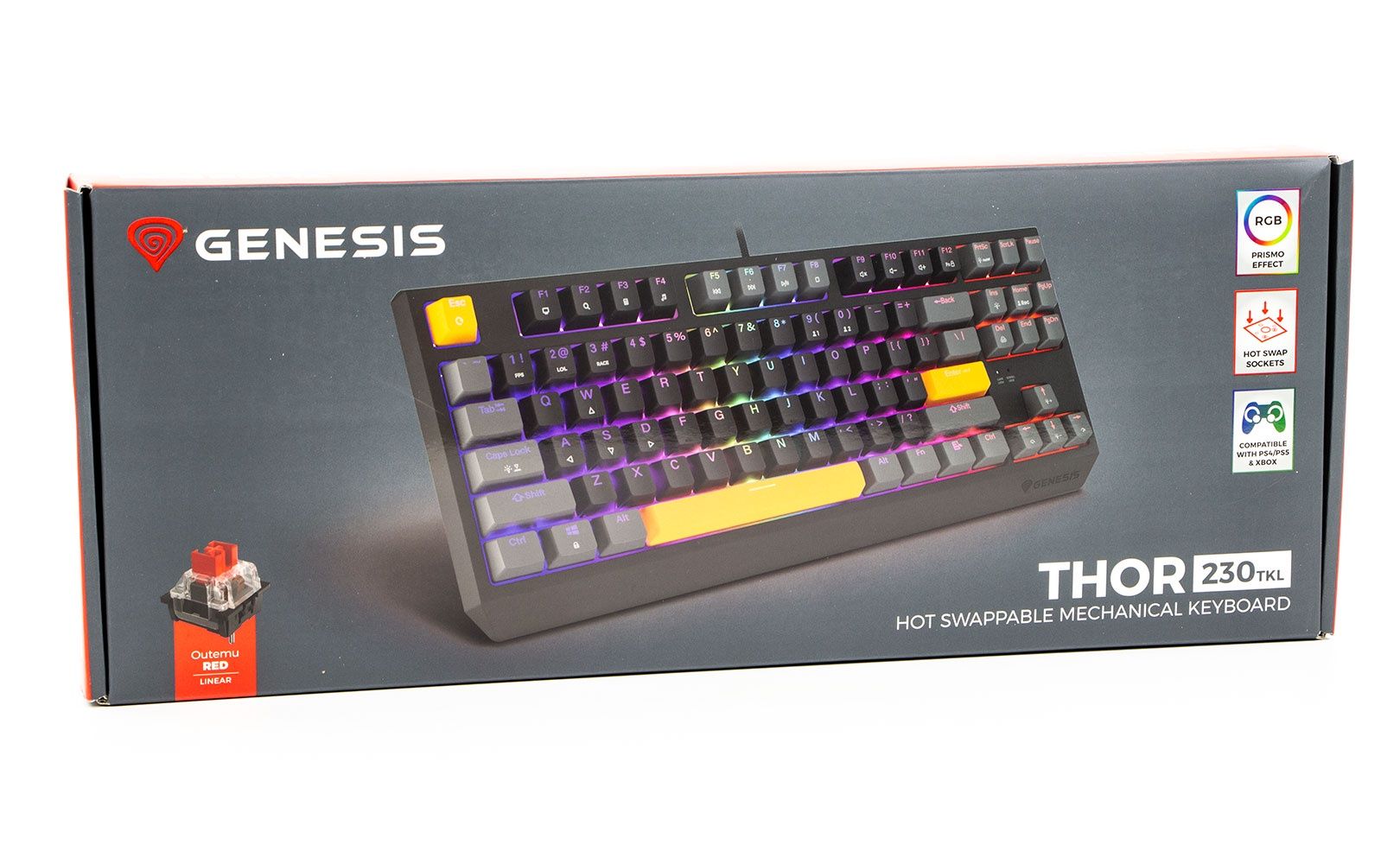 Genesis Thor 230 TKL - Anchor Grey Positive z Outemu Red