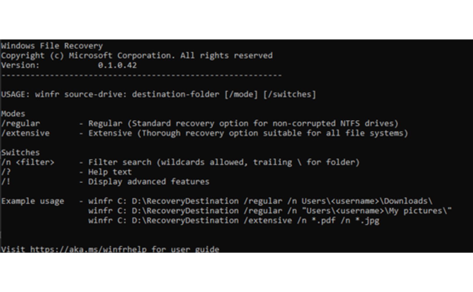 Windows File Recovery