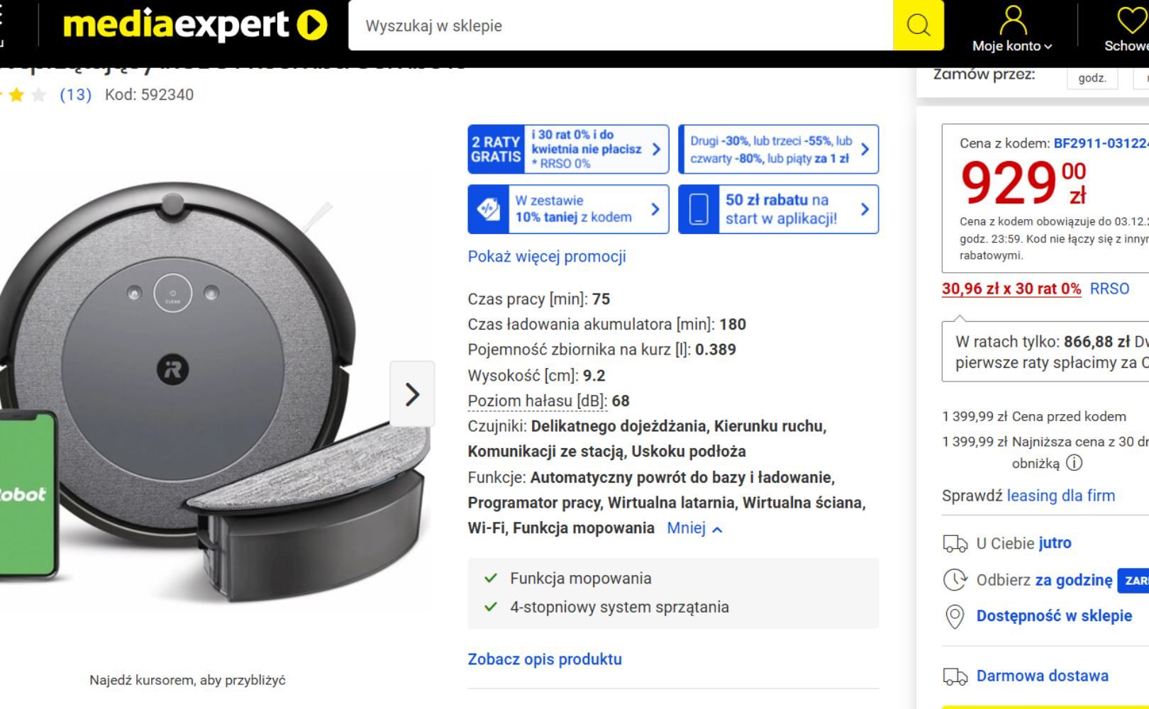 Robot sprzątający w promocji