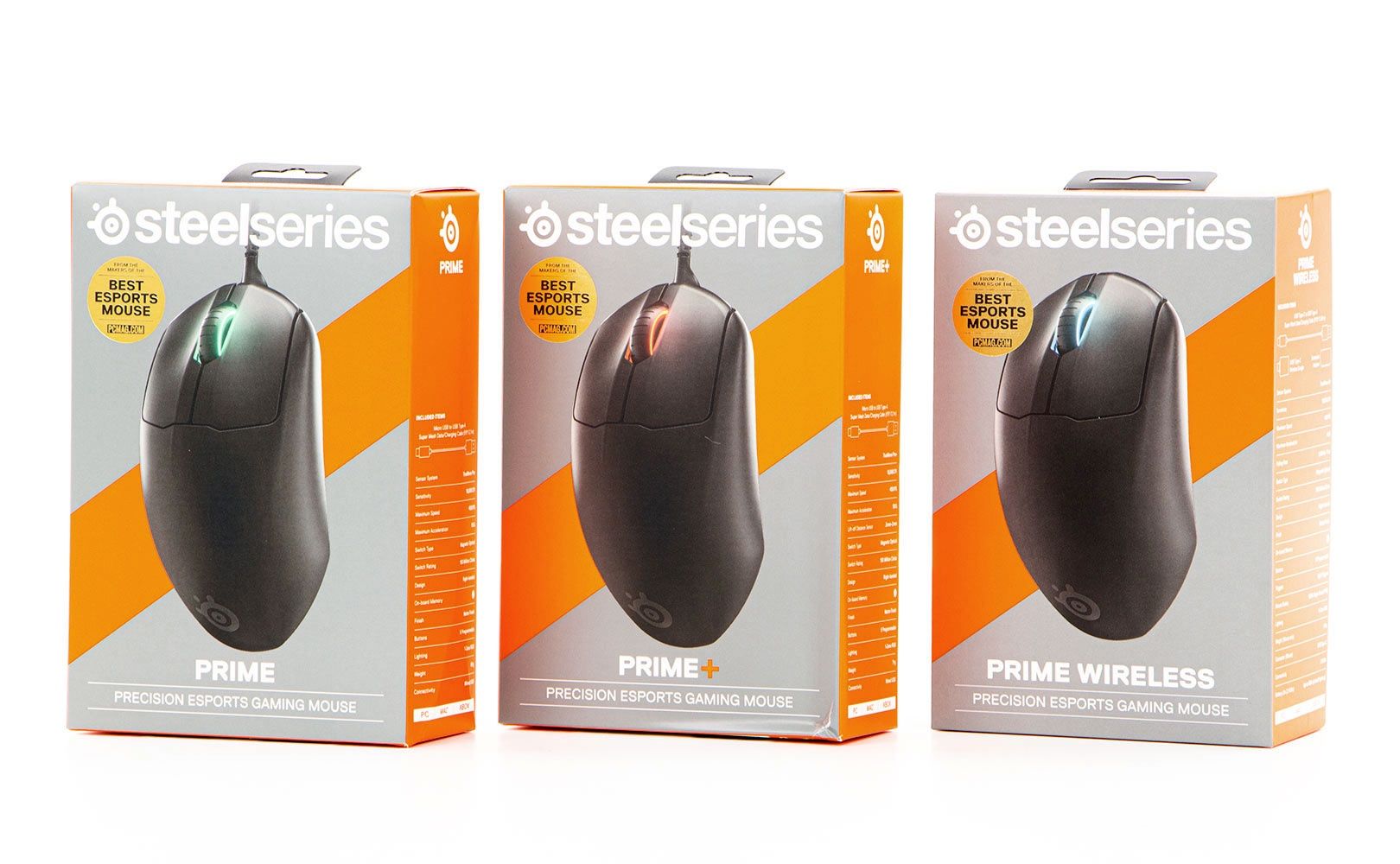 SteelSeries Prime, Prime+ i Prime Wireless - pudełka