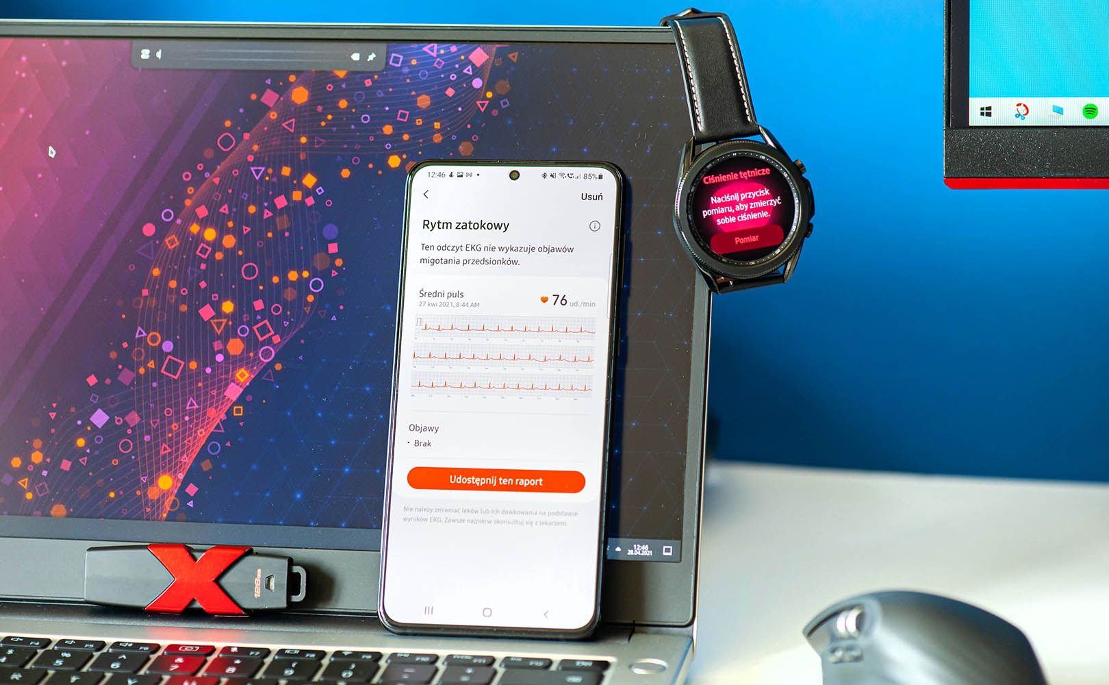 Ciśnienie krwi i EKG na smartwatchu