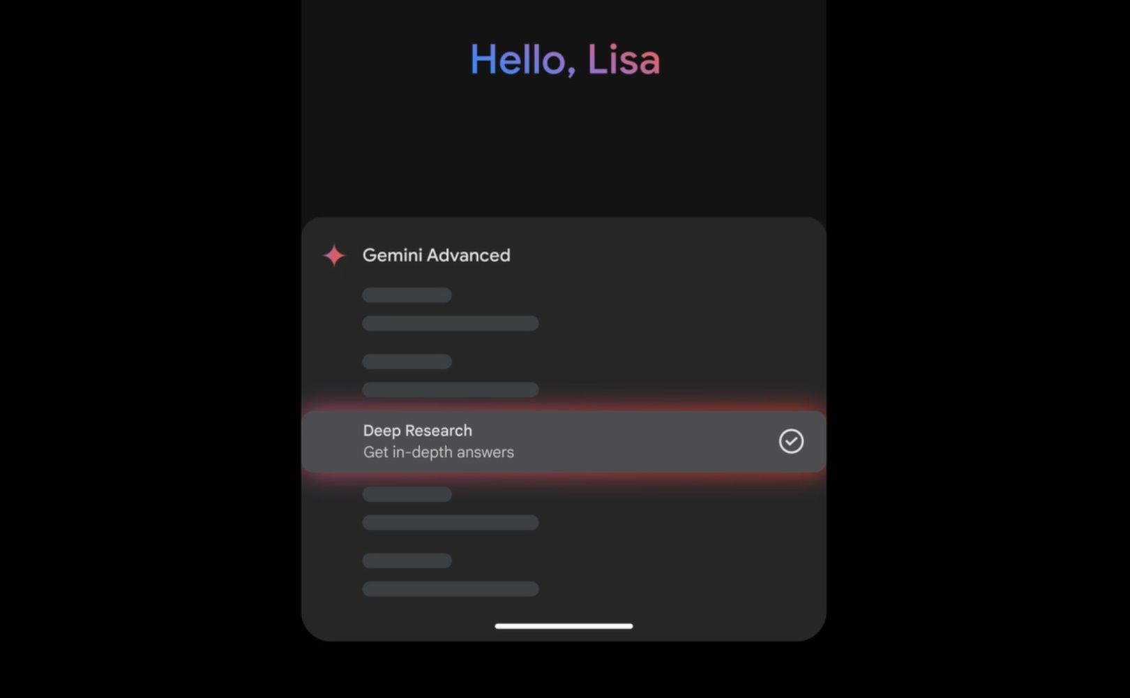 Deep Research w Gemini Advanced mobile
