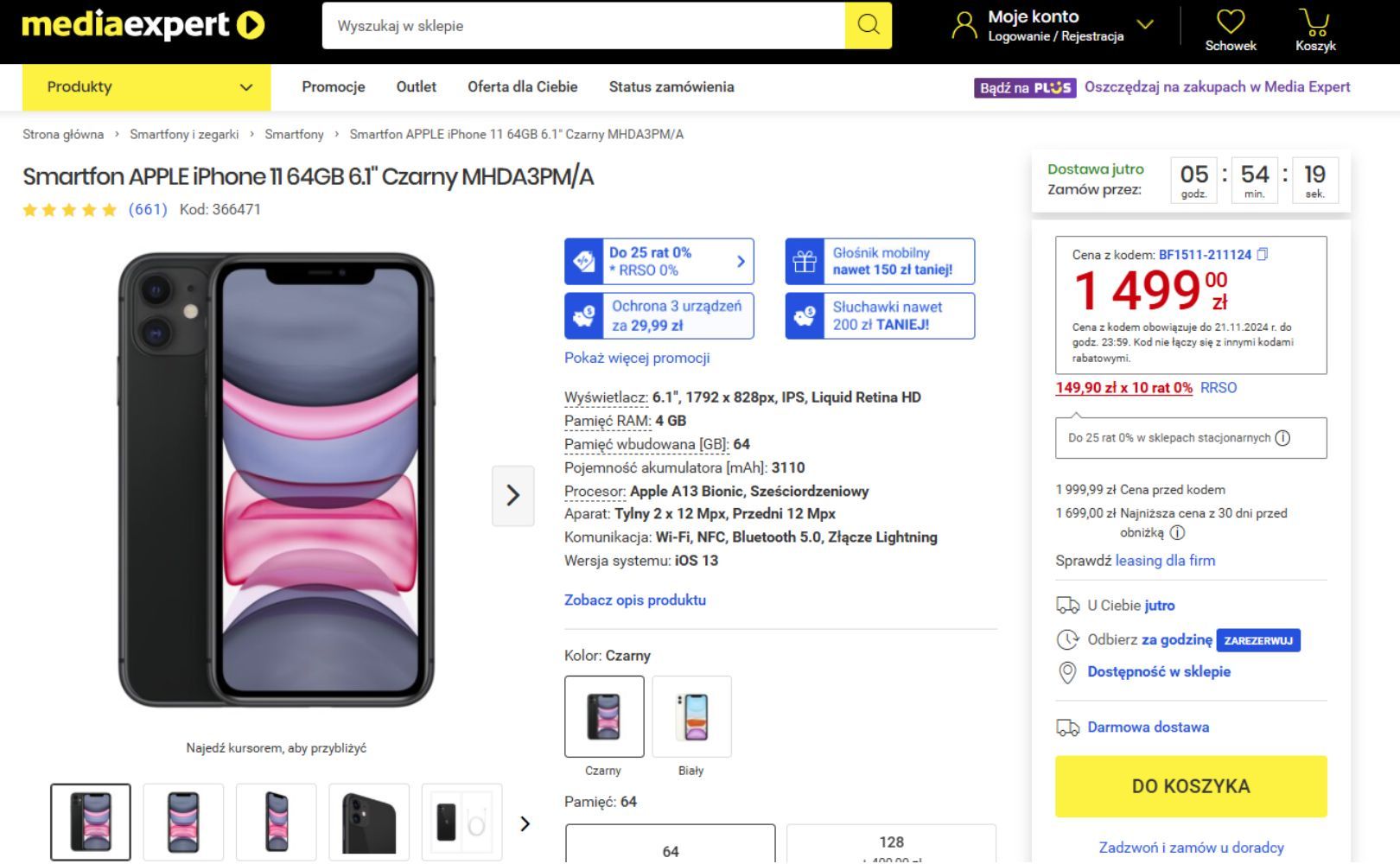 Promocyjna cena iPhone 11 64 gb