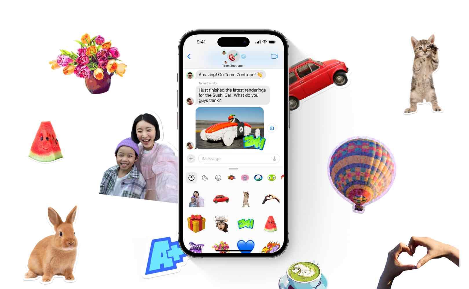 iOS 17 naklejki