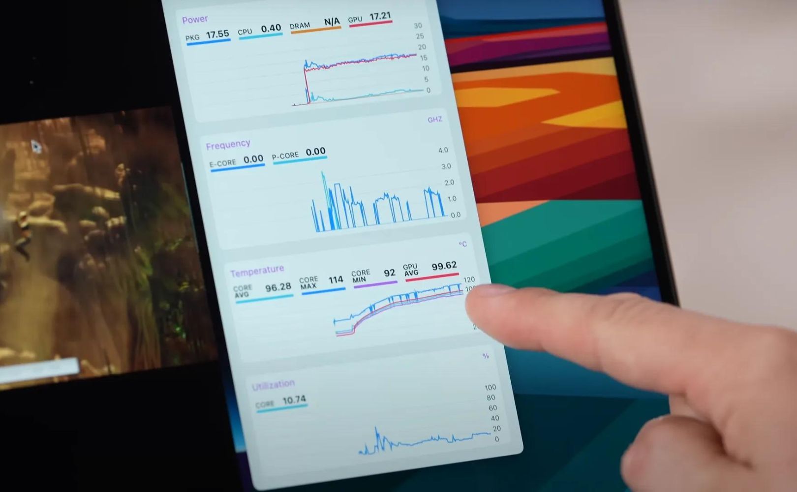 Max Test wykonuje test obciążenia Apple M3