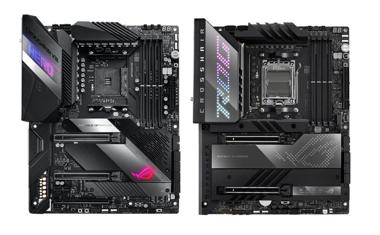ASUS ROG Crosshair VIII Hero WIFI i ASUS ROG Crosshair X670E Hero