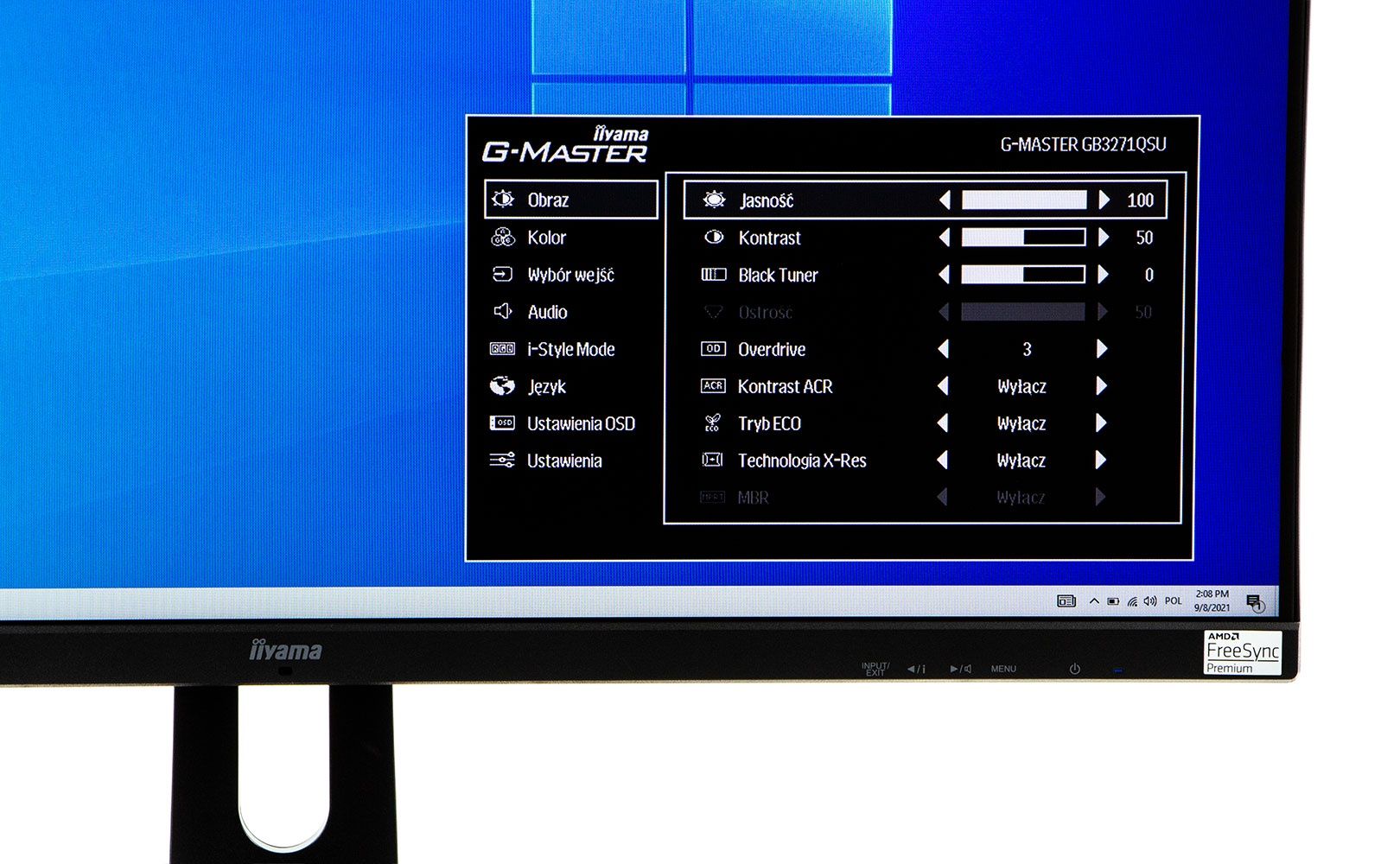 iiyama Red Eagle G-Master GB3271QSU - menu ekranowe