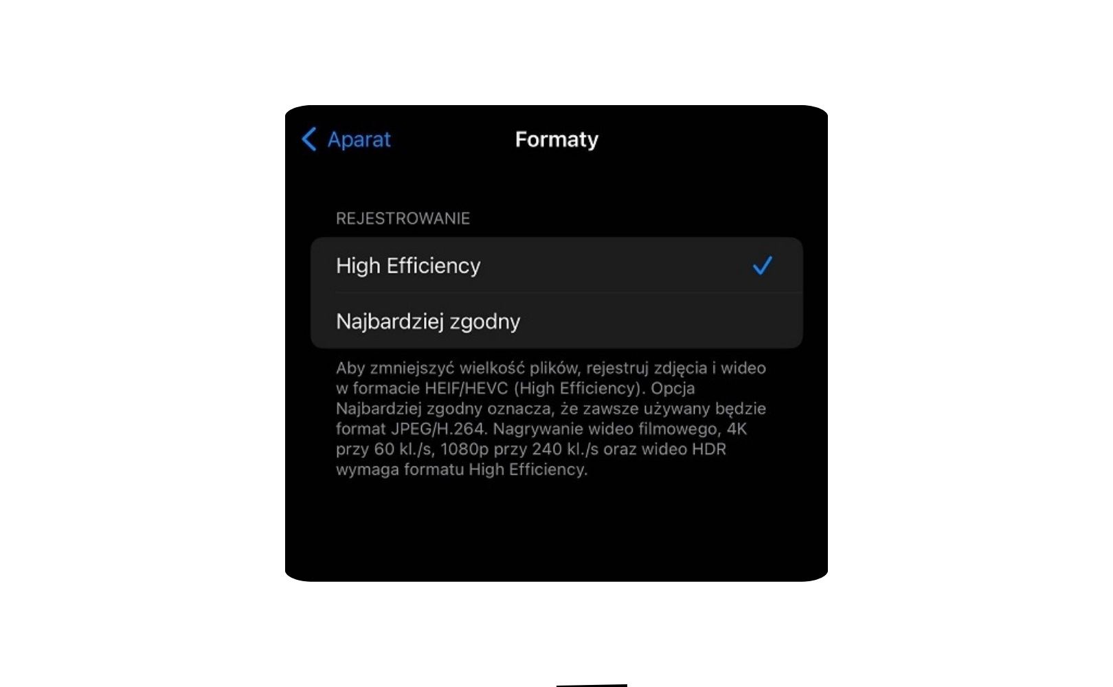 Zmiana formatu zdjęć w iPhone