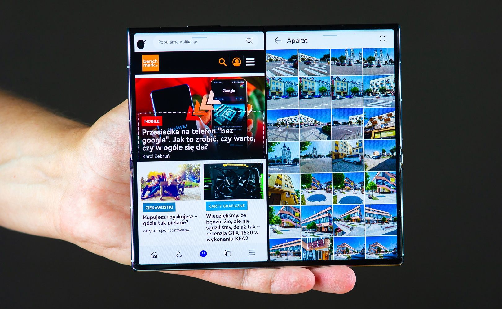 Huawei Mate Xs 2 rozłożony podział ekranu 2