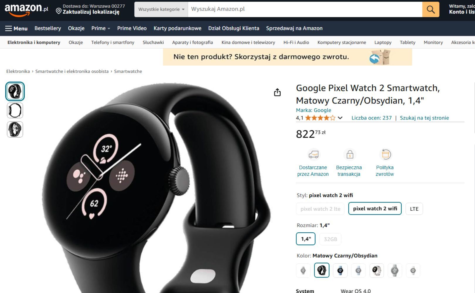 Google Pixel Watch 2 w promocji