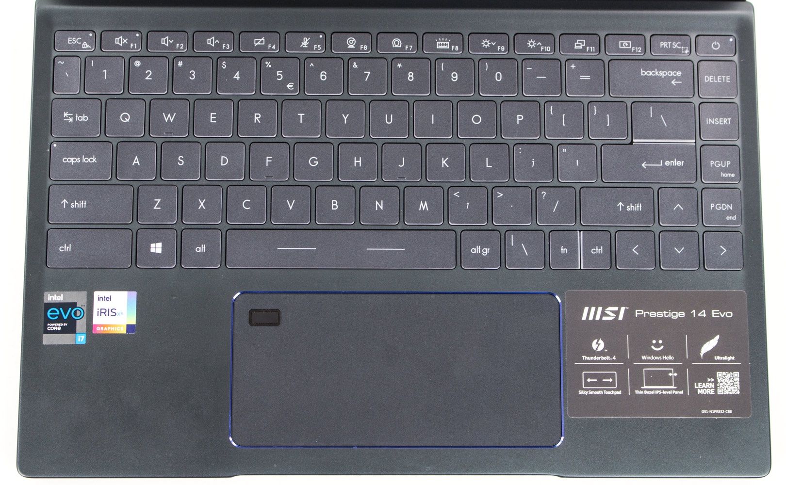 MSI Prestige 14 Evo - pulpit roboczy/klawiatura