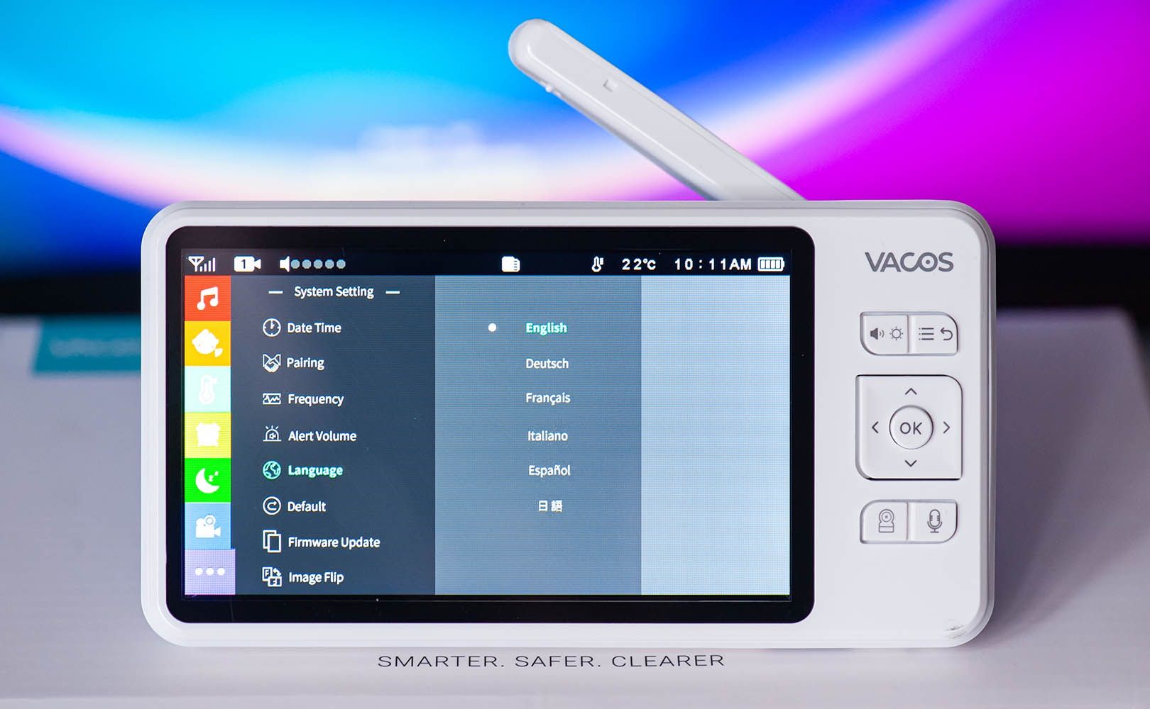 Vacos Baby Monitor język