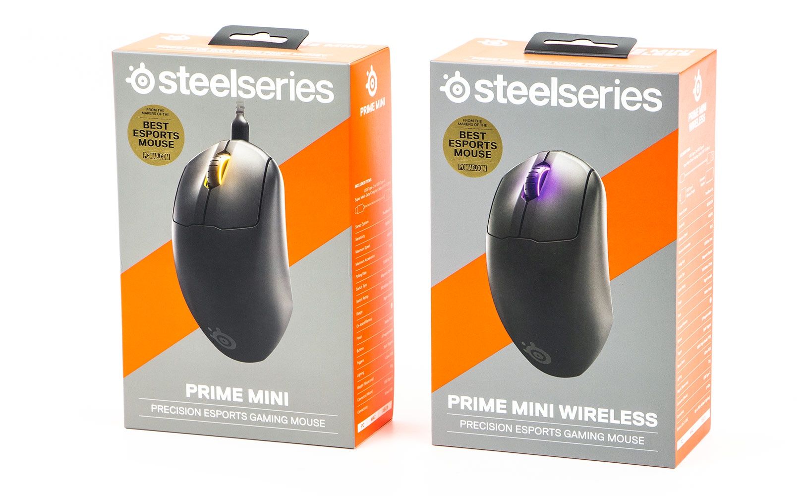 SteelSeries Prime Mini i SteelSeries Prime Mini Wireless - pudełka