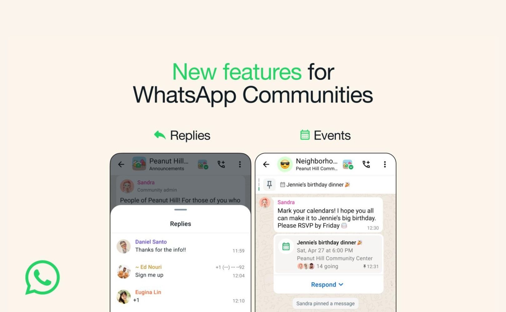 Wydarzenia to nowa funkcja WhatsApp