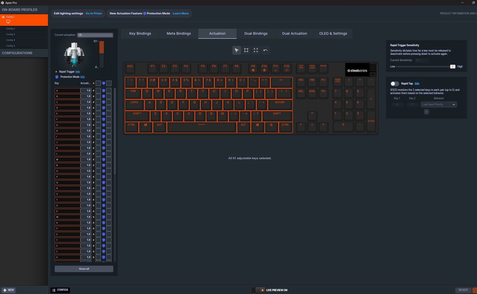 Apex Pro Gen 3 - ustawienia