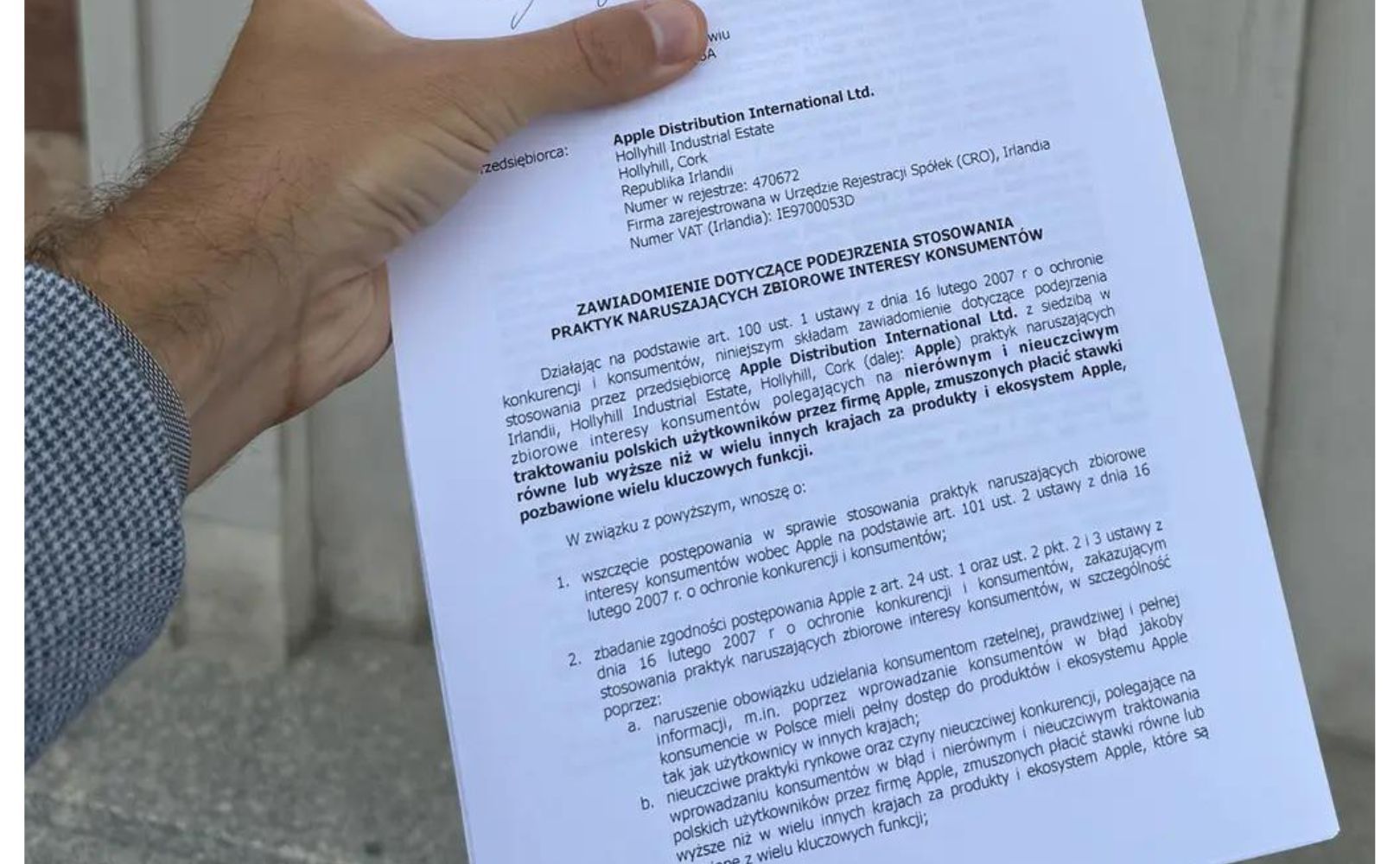 Petycja do UOKiK w sprawie telefonów Apple