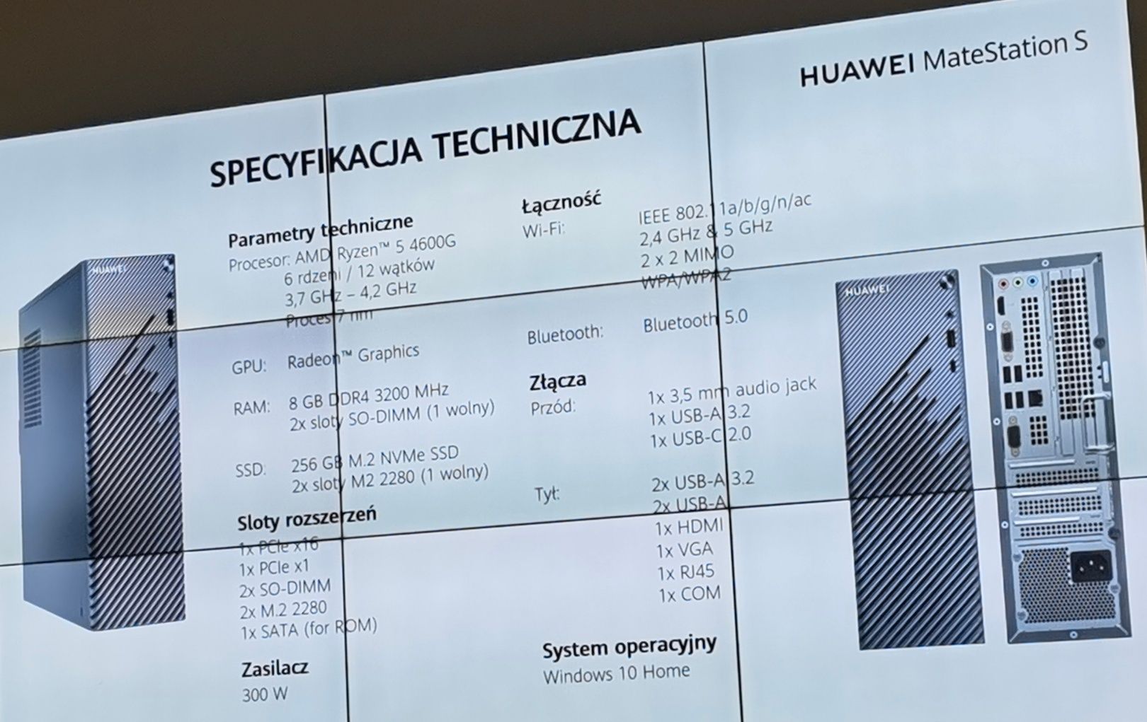 Specyfikacja Huawei MateStation S