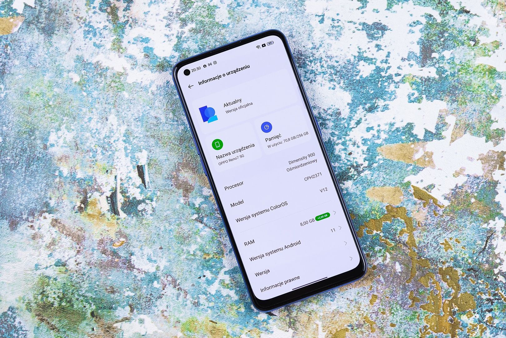 OPPO Reno7 5G system