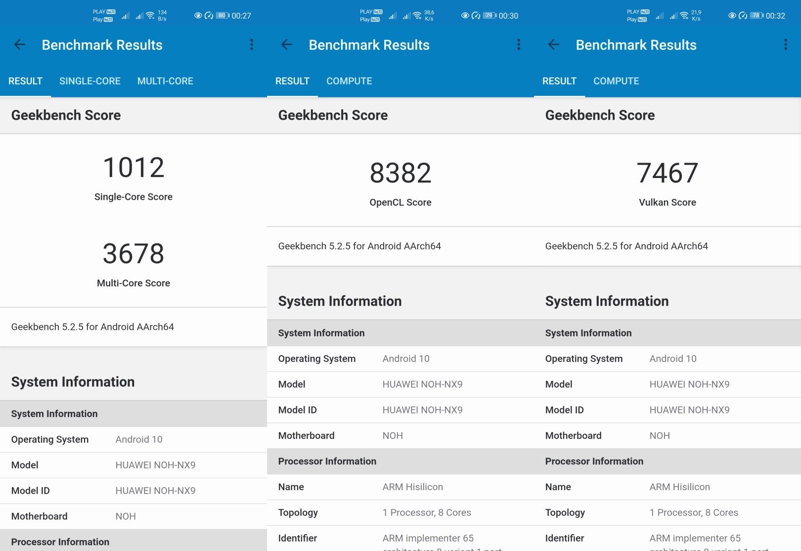 Huawei Mate 40 Pro wyniki Geekbench