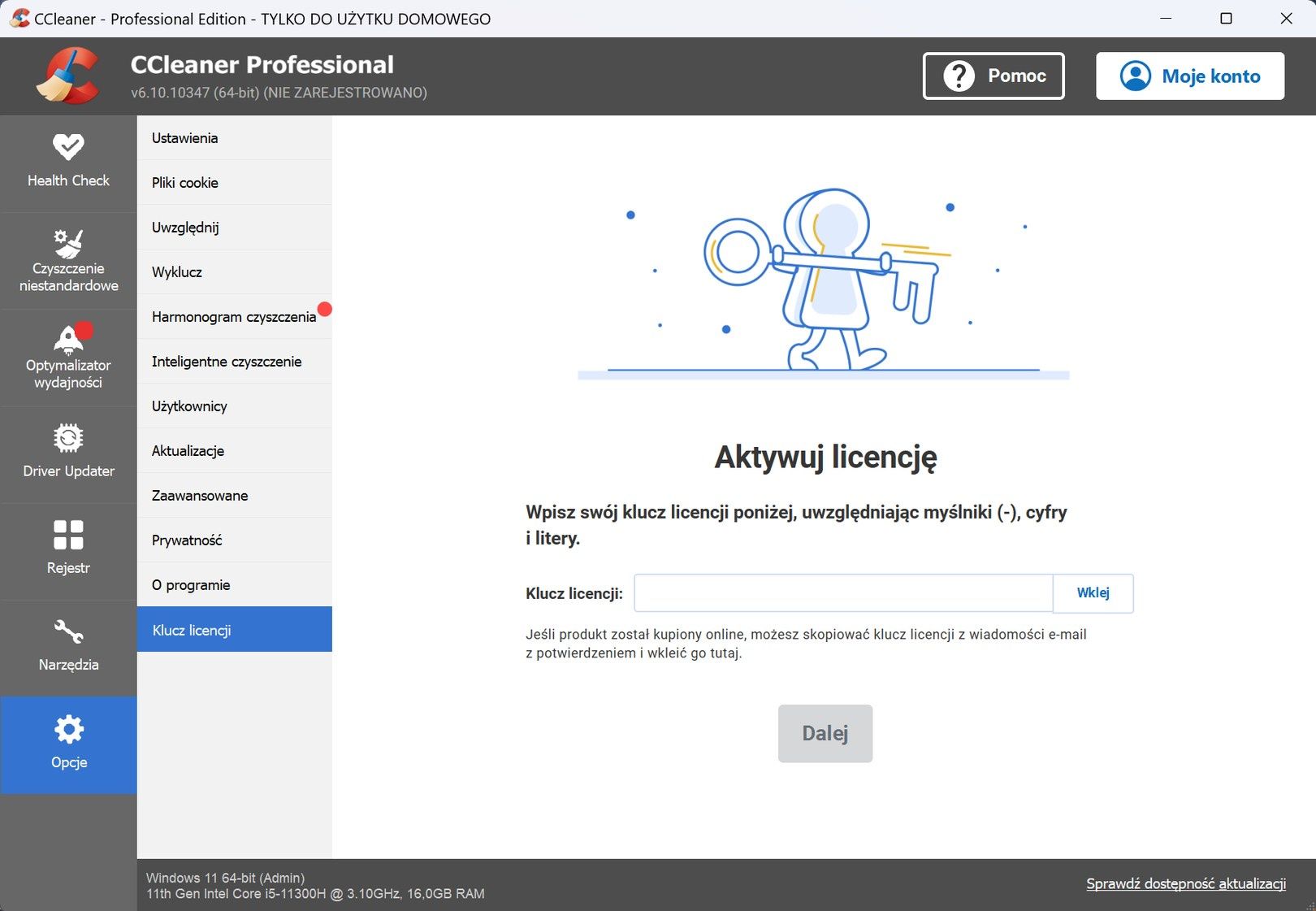 Aktywacja CCleaner Pro