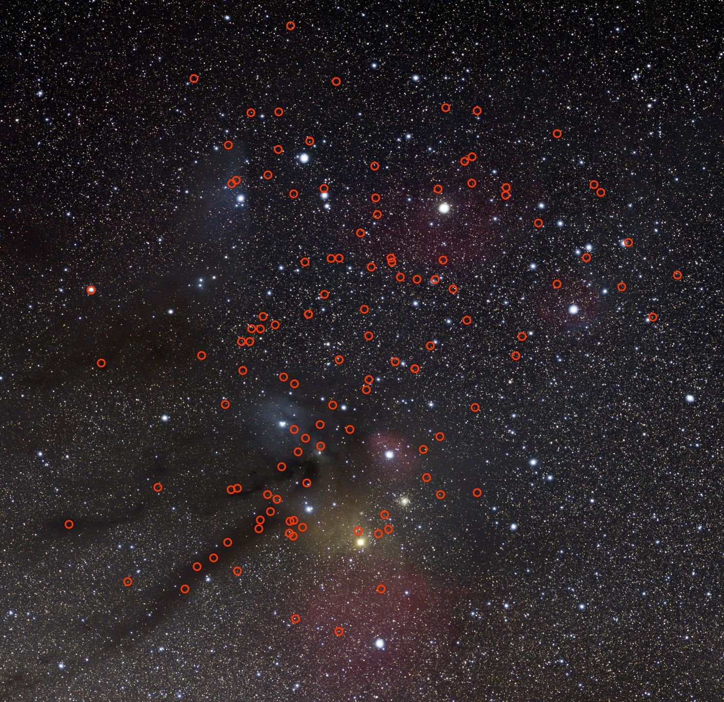 Pozycje wykrytych planet