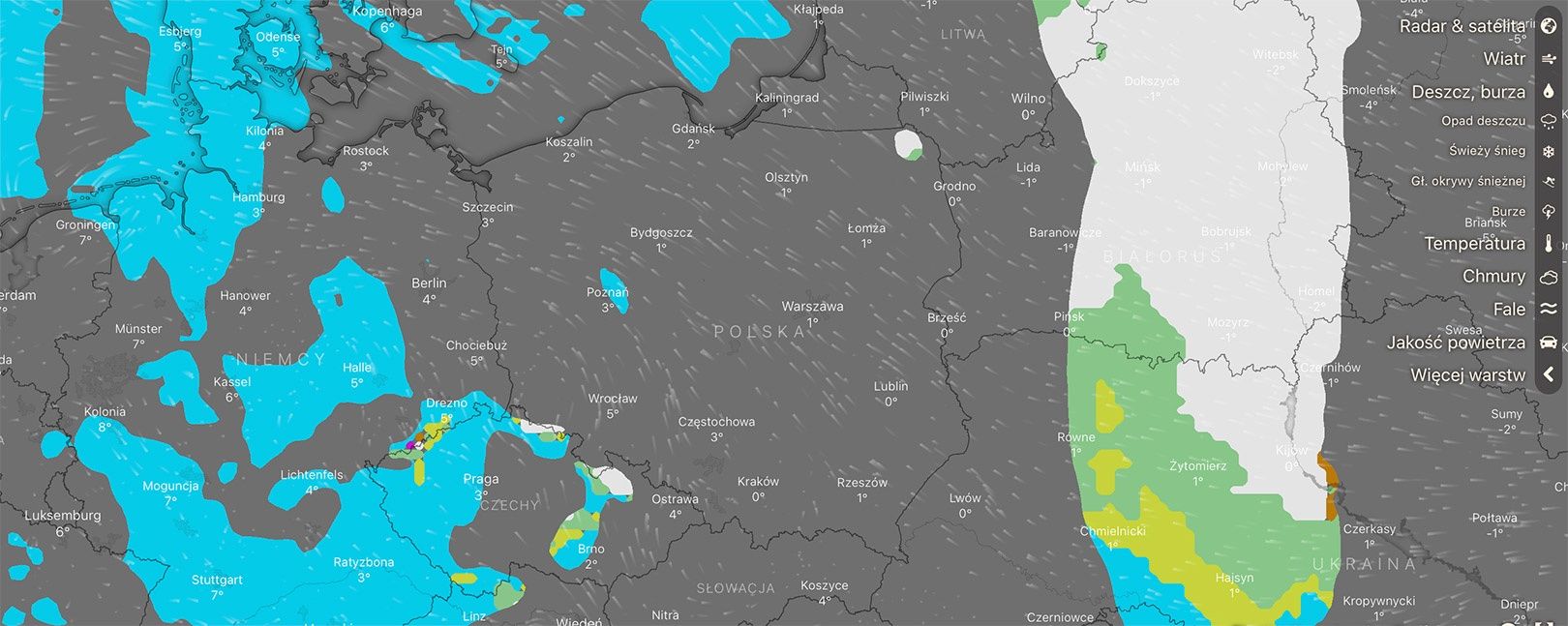 radar śniegu i deszczu