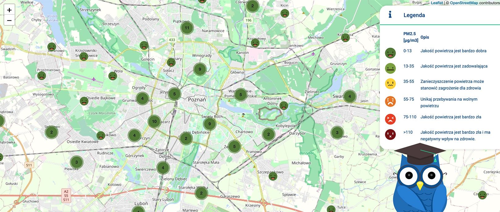 mapa smogu ESA