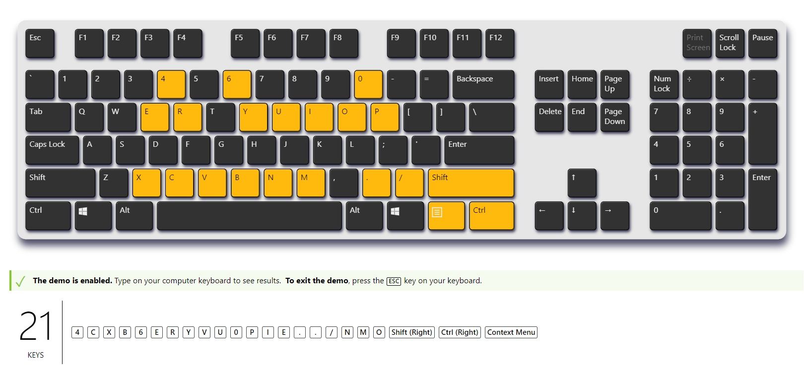 Mad Dog GK900 RGB - test na N-Key Rollover