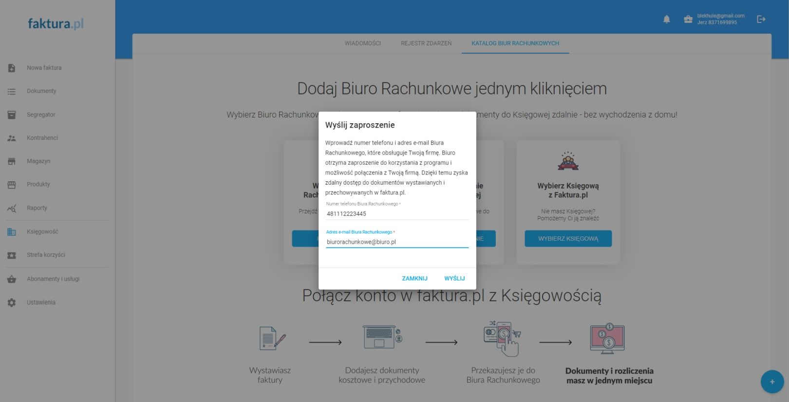 faktura.pl dodawanie księgowego